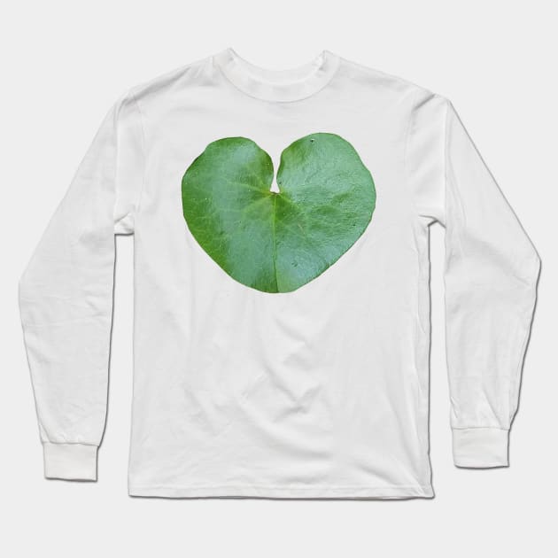 Wild Ginger Leaf Heart Shape Long Sleeve T-Shirt by DesignMore21